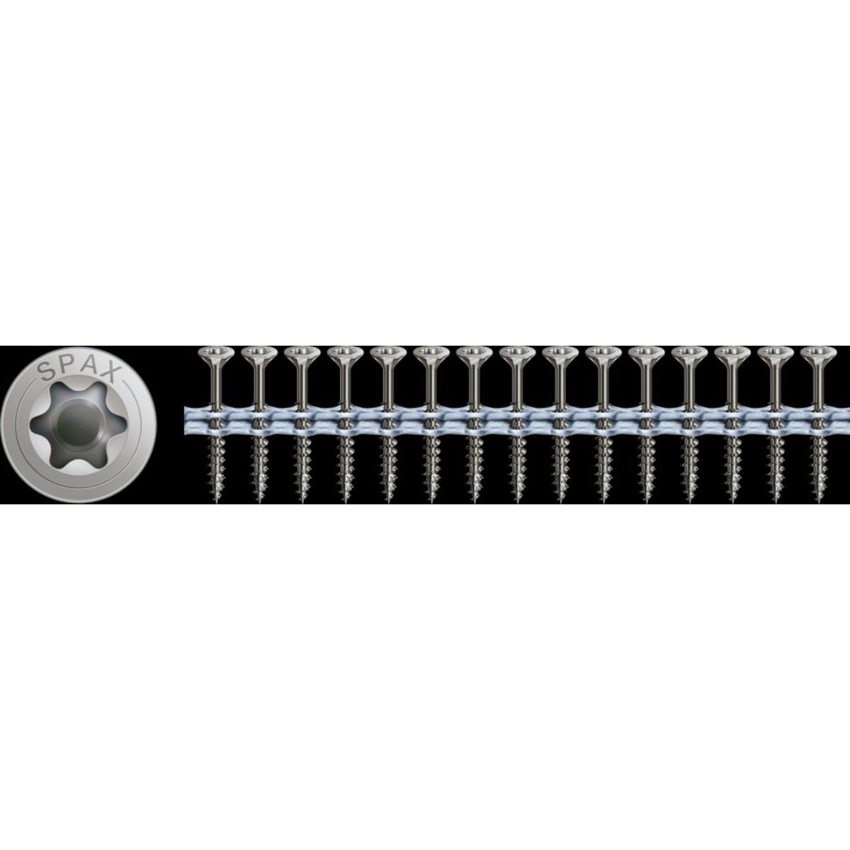 SPAX A2 SENKKOPF T-STAR 4,5 x 55 mm ,PLUS T20 GEWINDELAENGE 52MM MAGAZINIERT 500 Stück