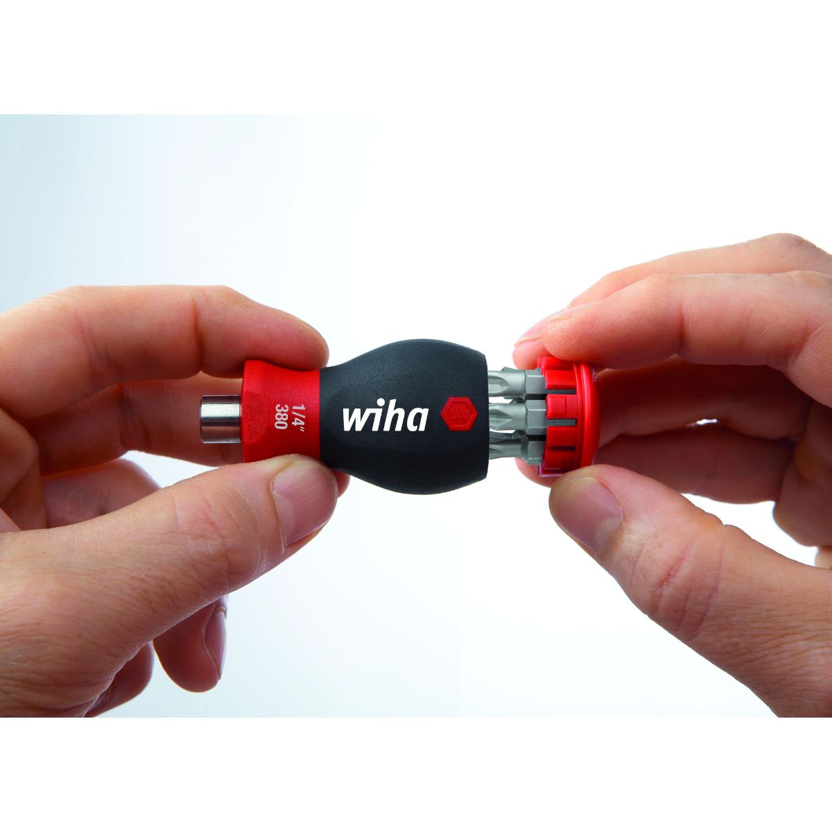 Wiha Schraubendreher mit Bit Magazin magnetisch TORX mit 6 Bits, Stubby, 1/4 zoll in SB-Kartonverpackung