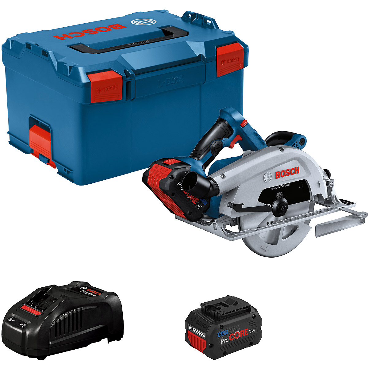 Bosch Akku-Kreissäge BITURBO GKS 18V-68 C: 2x Akku, Schnellladegerät, L-BOXX