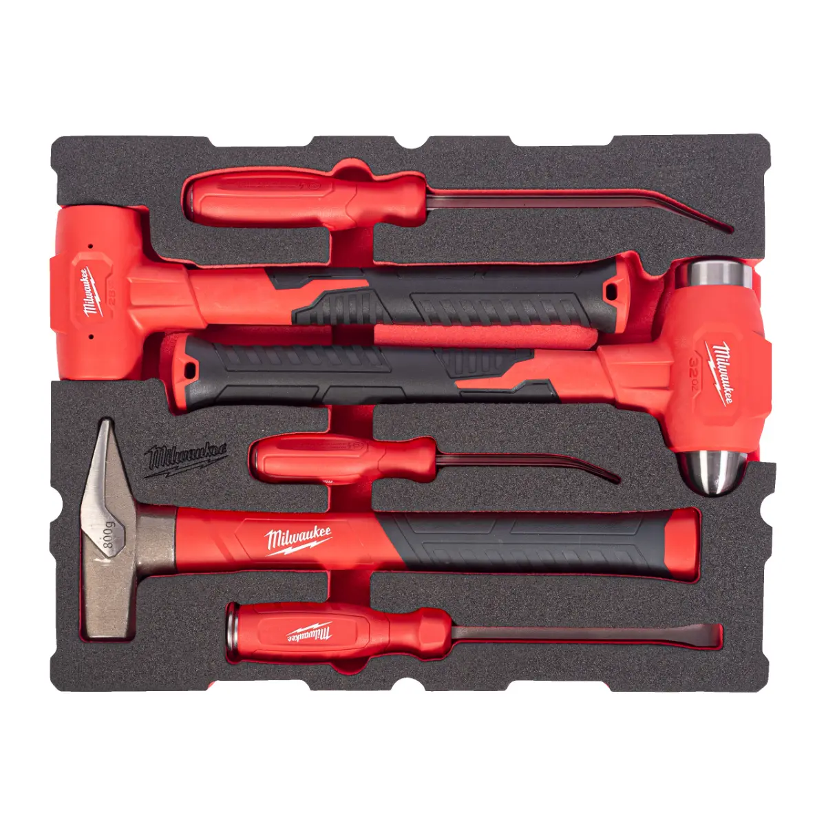 Milwaukee Hammer, Fäustel & Stemmeisen Einlage 6-teilige Einlage für PACKOUT Koffer mit Schubladen