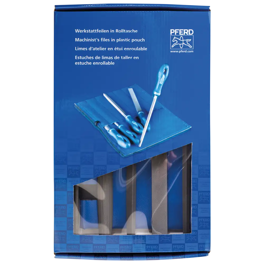 PFERD TOOLS Werkstattfeilen-Set WRU 5-tlg. in Rolltasche Hieb 2 universell zum Schruppen und Schlichten