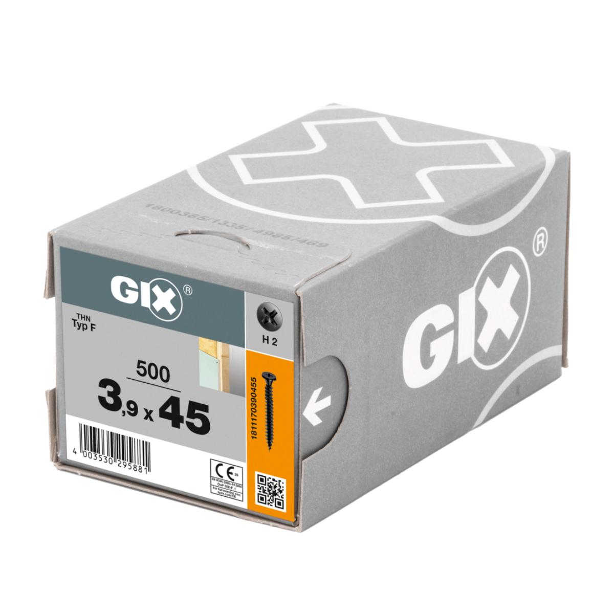 SPAX Trockenbauschraube GIX-F für Hartgipsplatten 3,9 x 45 mm, Vollgewinde, Nadelspitze, phosphatiert 500 Stück