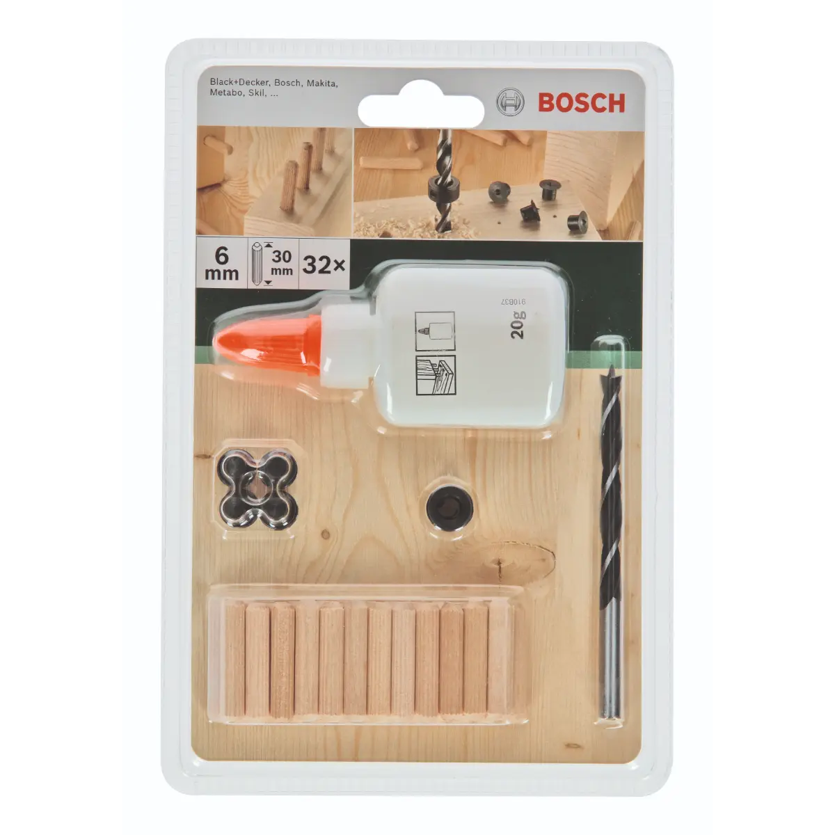 Bosch Dübel-Set D= 6 mm, L= 30 mm, 32-tlg.