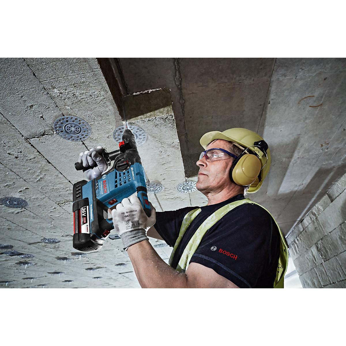 Bosch Akku-Bohrhammer mit SDS plus GBH 36 V-LI Plus, mit 2 x 6.0 Ah Li-Ion Akku,L-BOXX