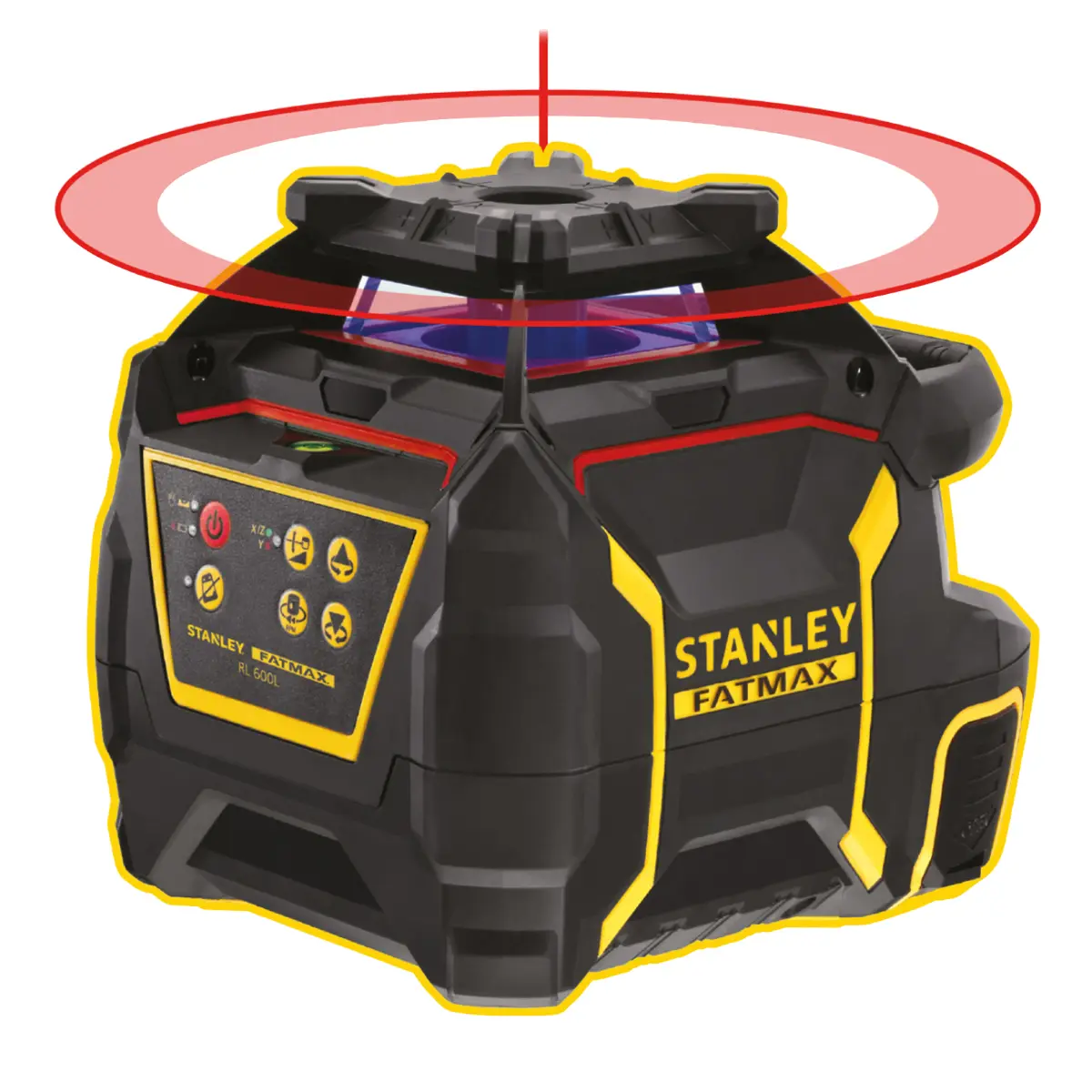 STANLEY FATMAX RL600 Rotationslaser rot (Alkaline) mit Lotfunktion aufwärts, im PRO-STACK Koffer