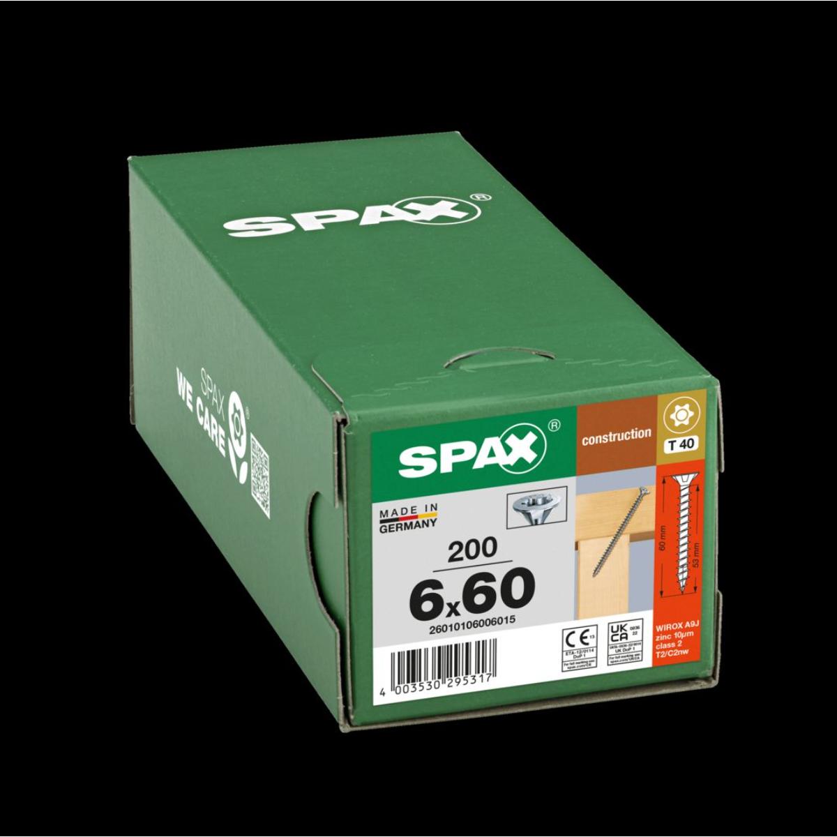 SPAX SENKMULTIKOPF T-STAR PLUS T40 VOLLGEWINDE WIROX 200 Stück