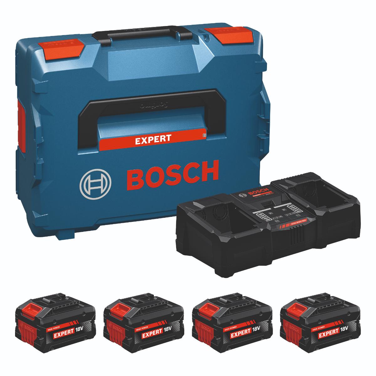 Bosch Batterie/Ladegerät Set 2x EXBA18V-55 + 2x EXBA18V-80 + EXAL18V2-320