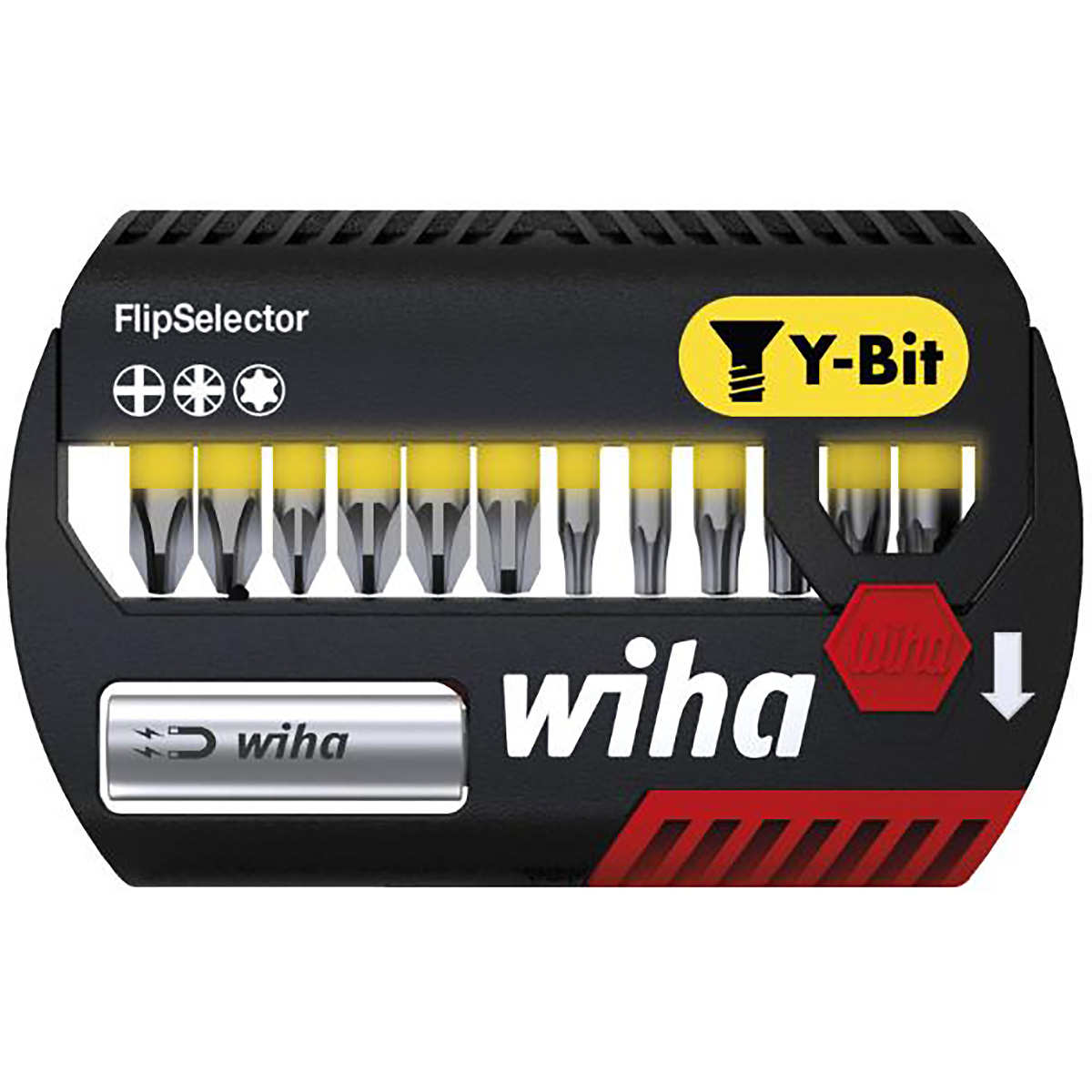 Wiha Bit Set FlipSelector Y-Bit 25 mm Phillips, Pozidriv, TORX 13-teilges Set 1/4 zoll C6,3 - 6 Stück