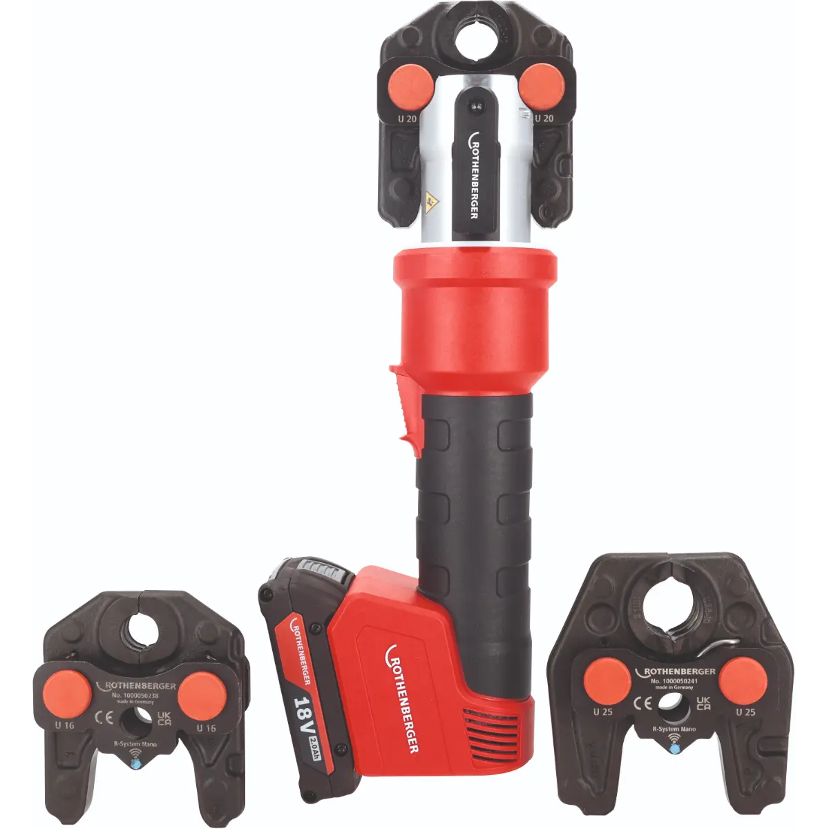 Rothenberger ROMAX NANO iJAWs Set, U, 16-20-25mm, 2Ah, AMPShare