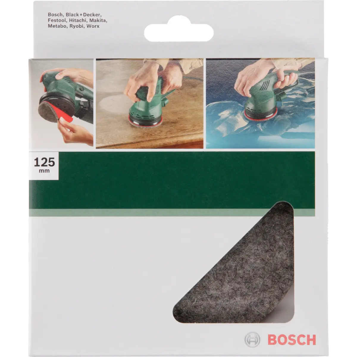 Bosch Polierfilz für Exzenterschleifer, 125 mm Klett