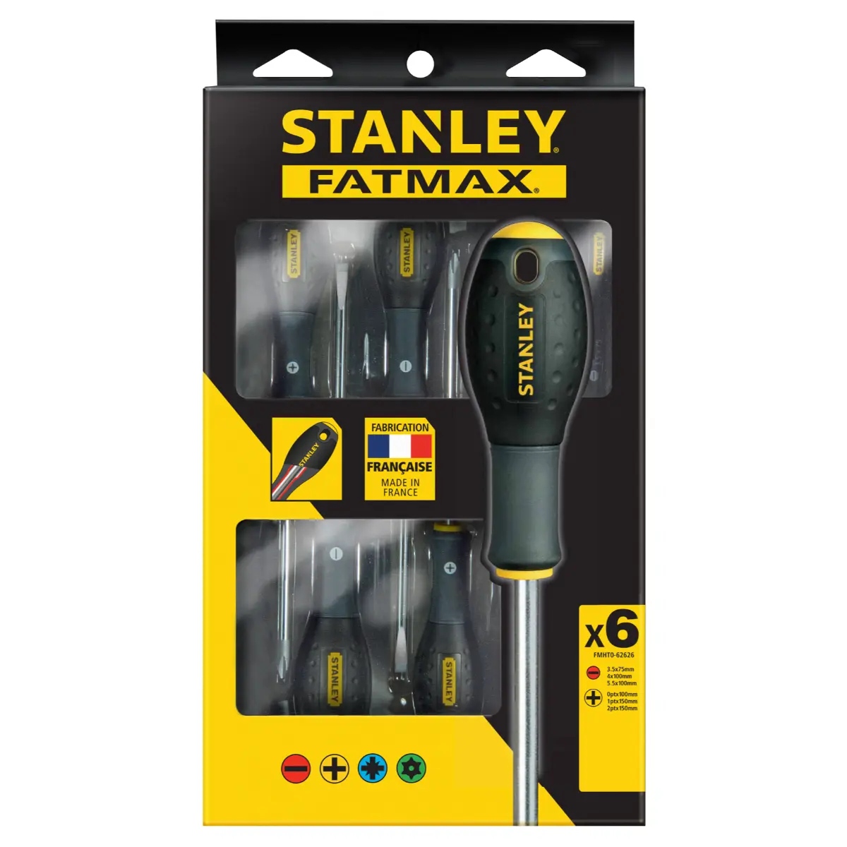 STANLEY FATMAX Schraubendreher-Set 6-teilig Phillips: PH0, PH1, PH2