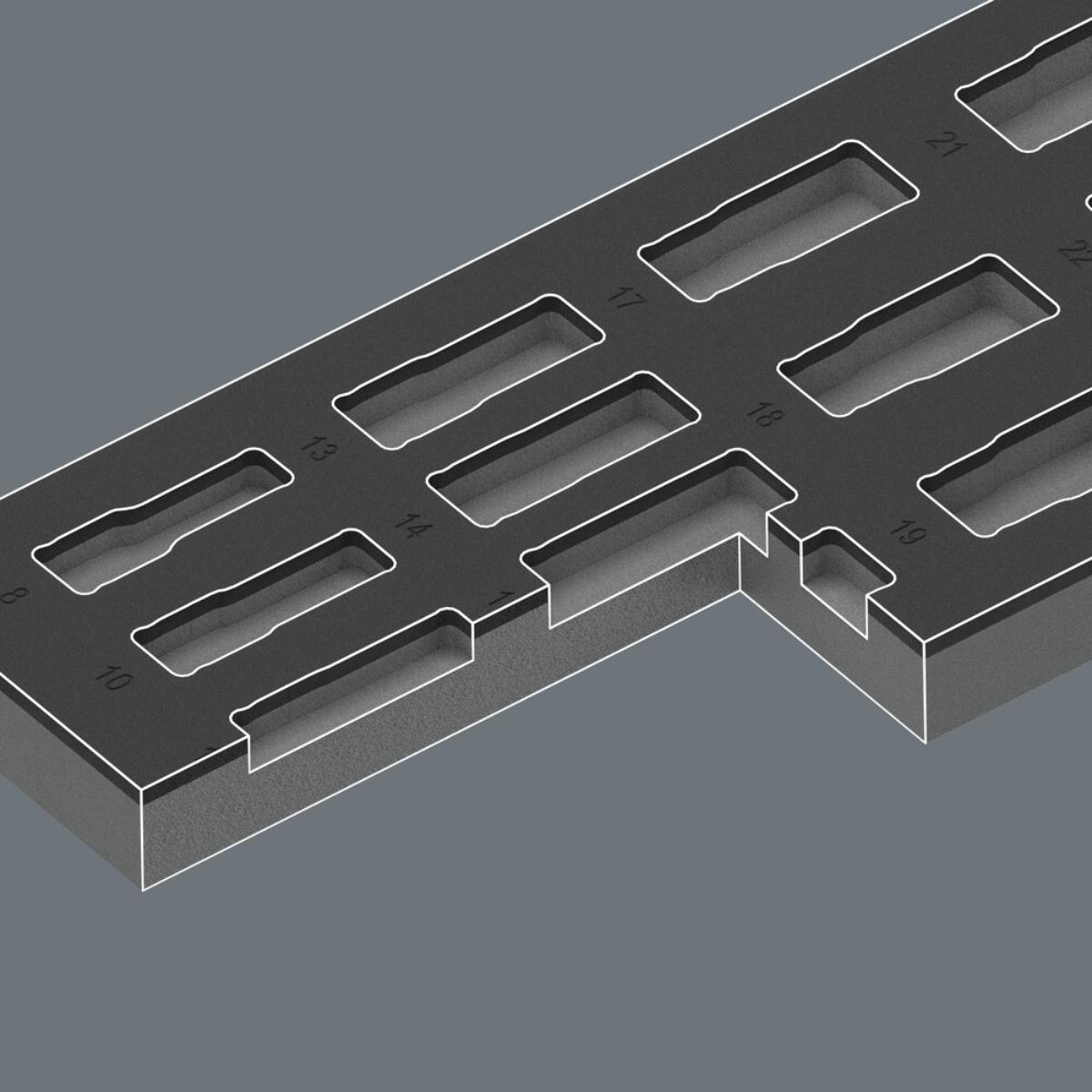 Wera 9828 Schaumstoffeinlage Zyklop B 3/8" Impaktor Deep Steckschlüsseleinsatz Set 1, ohne Werkzeug