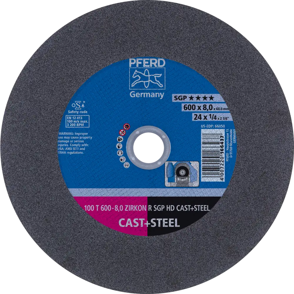 PFERD TOOLS Stationäre Trennscheibe T HD CAST+STEEL für Guss/Stahl