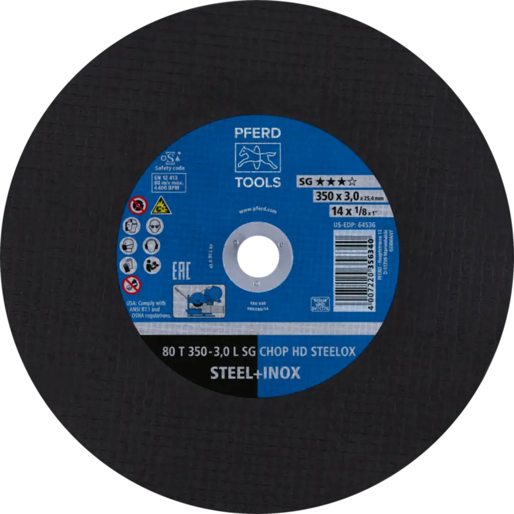 PFERD TOOLS Trennscheibe T Leistungslinie SG CHOP HD STEELOX für Stahl/Edelstahl