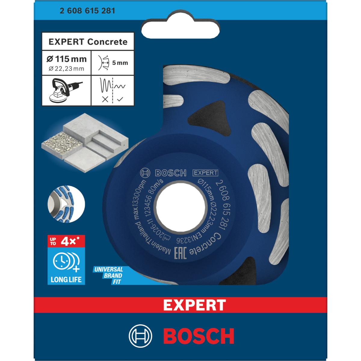 Bosch EXPERT Concrete Topfscheibe long life, 115×22,23×5 mm