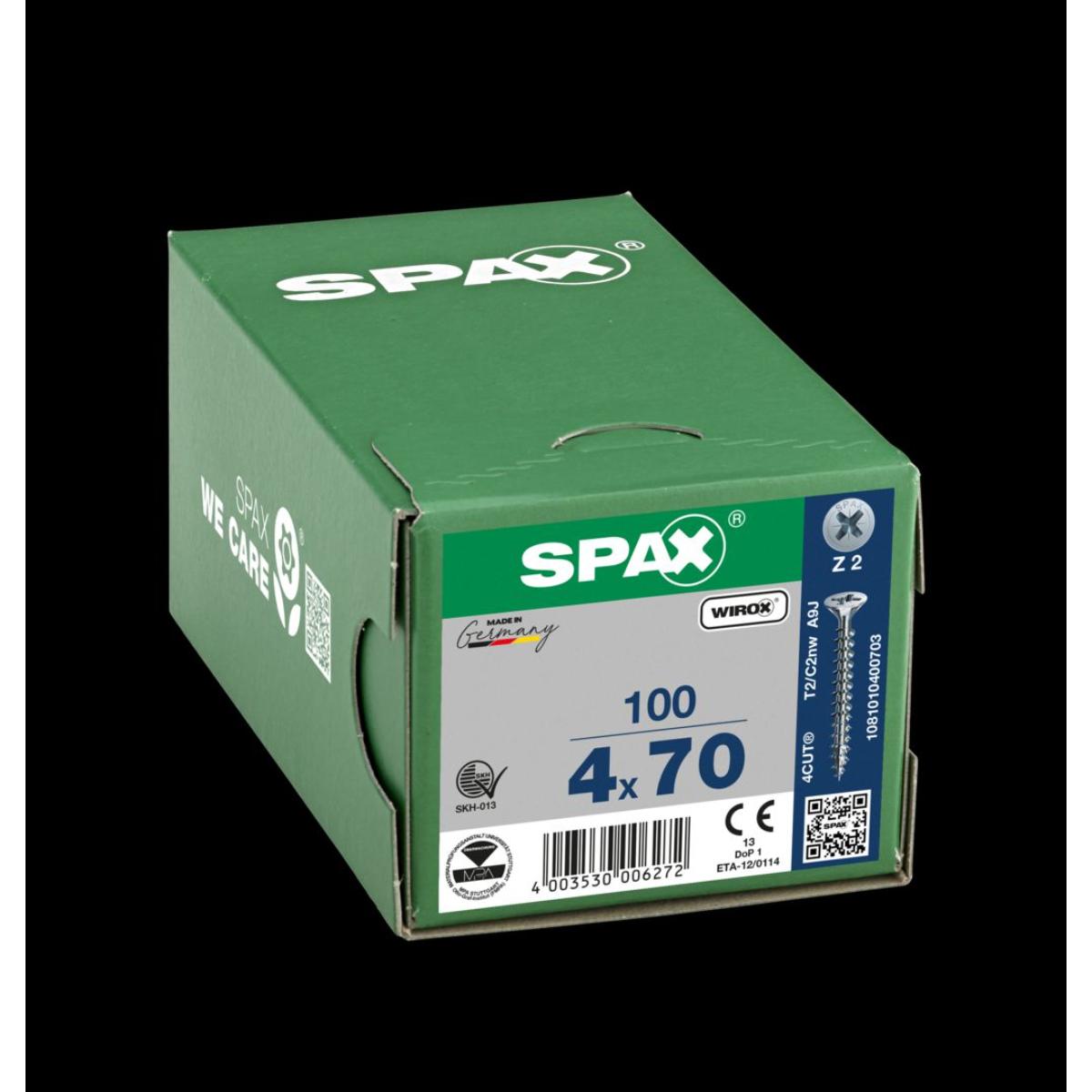 SPAX Senkmultikopf Kreuzschlitz Z2 Vollgewinde WIROX, 100 Stück