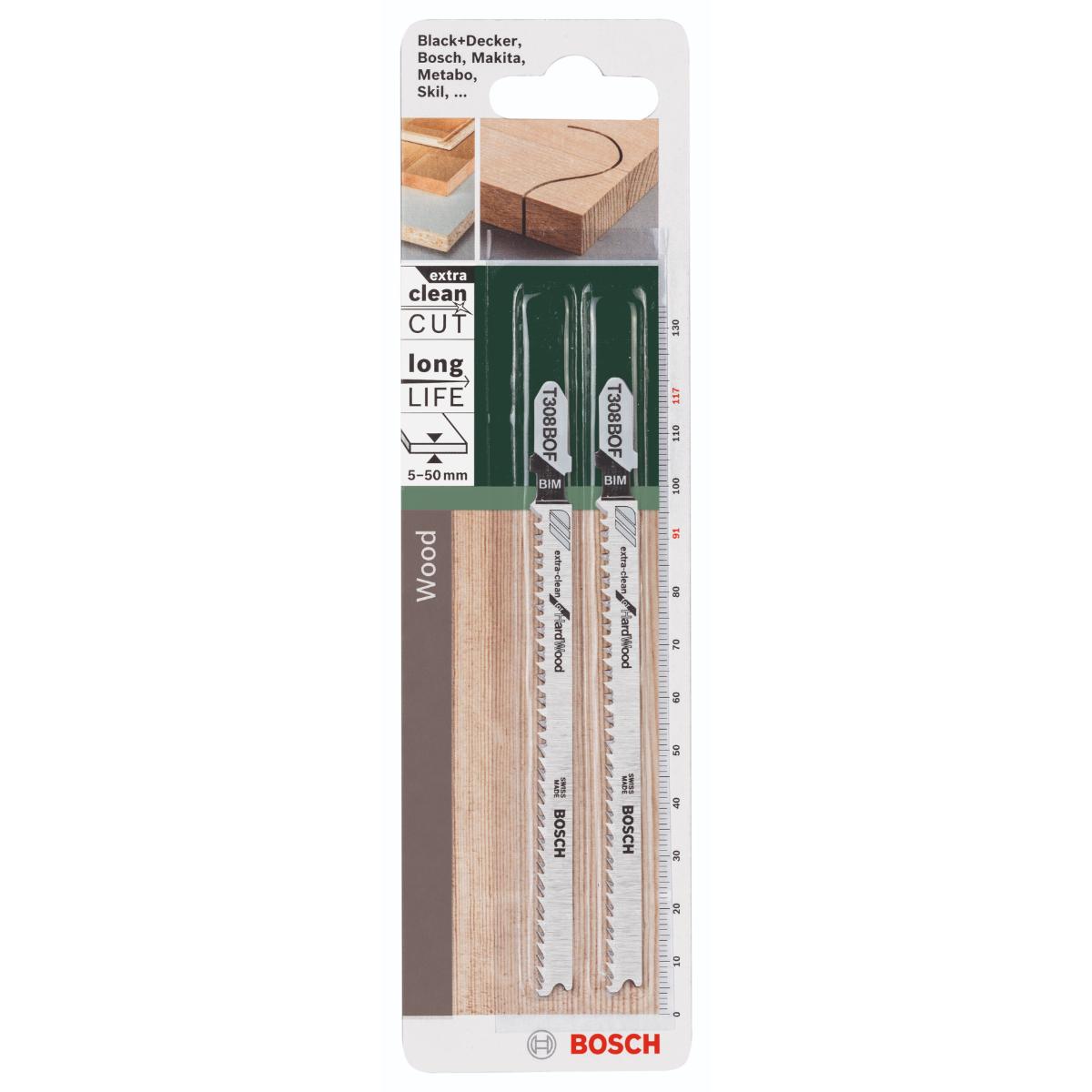 Bosch Stichsägeblatt BIM, T 308 BOF Extraclean for Hard Wood