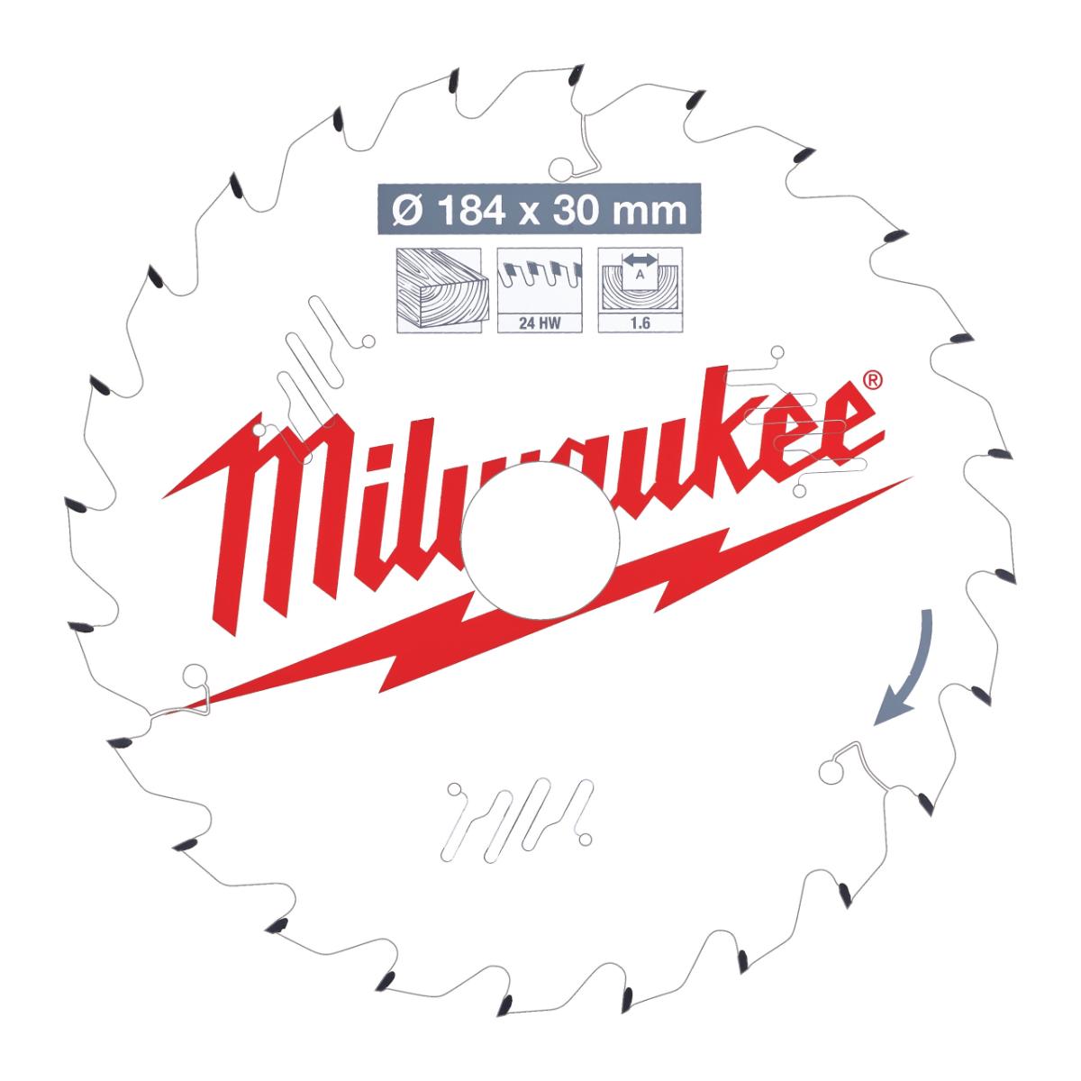 Milwaukee - Kreissägeblatt 184/30MM 24Z Holz - 4932471297