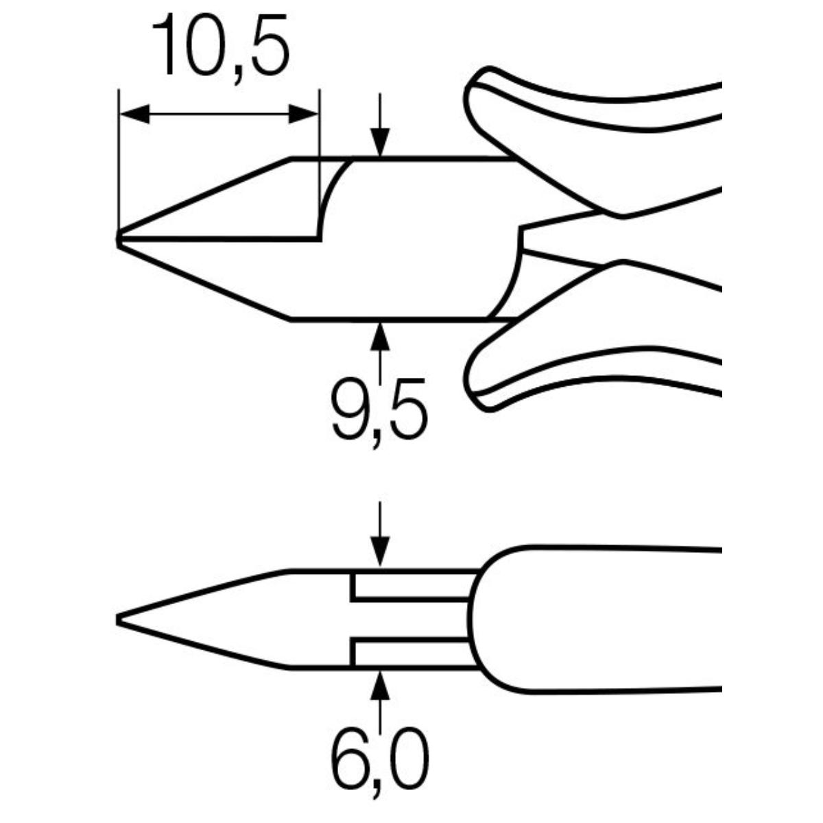 Wiha Seitenschneider Professional ESD schmaler, spitzer Kopf mit kleiner Wate - 5 Stück