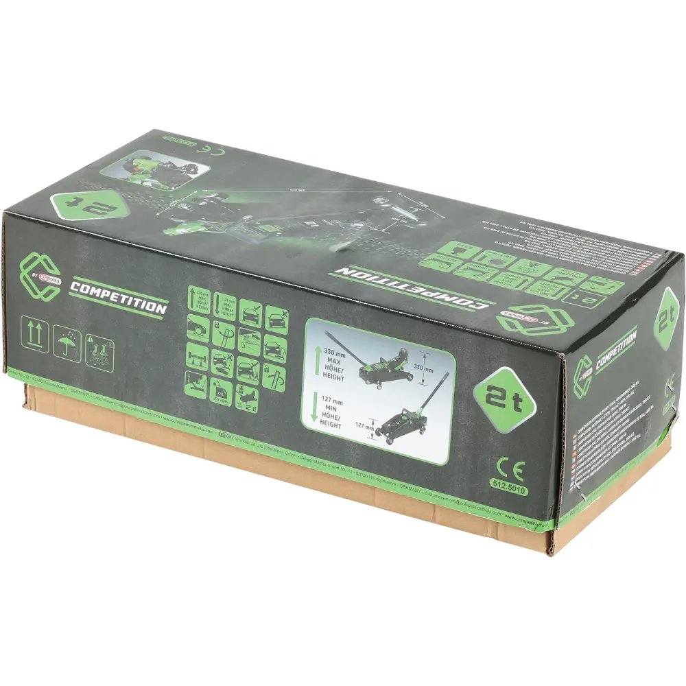 COMPETITION Hydraulischer Stahl-Wagenheber, 2000 kg