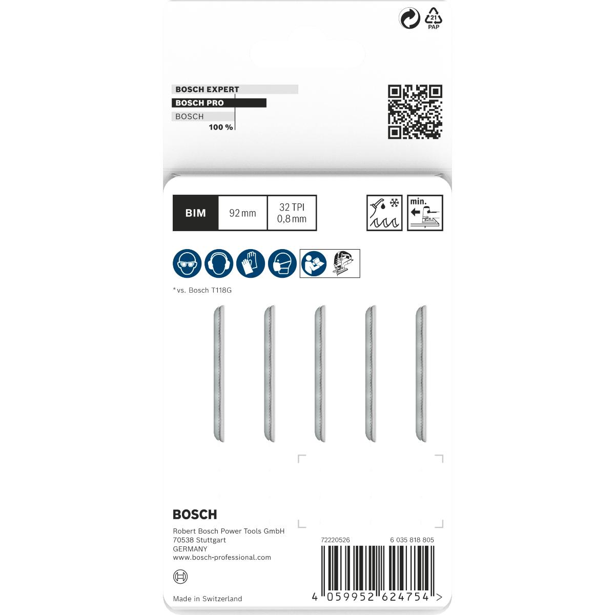 Bosch PRO Metal thin T121GFC Stichsägeblatt,92 mm