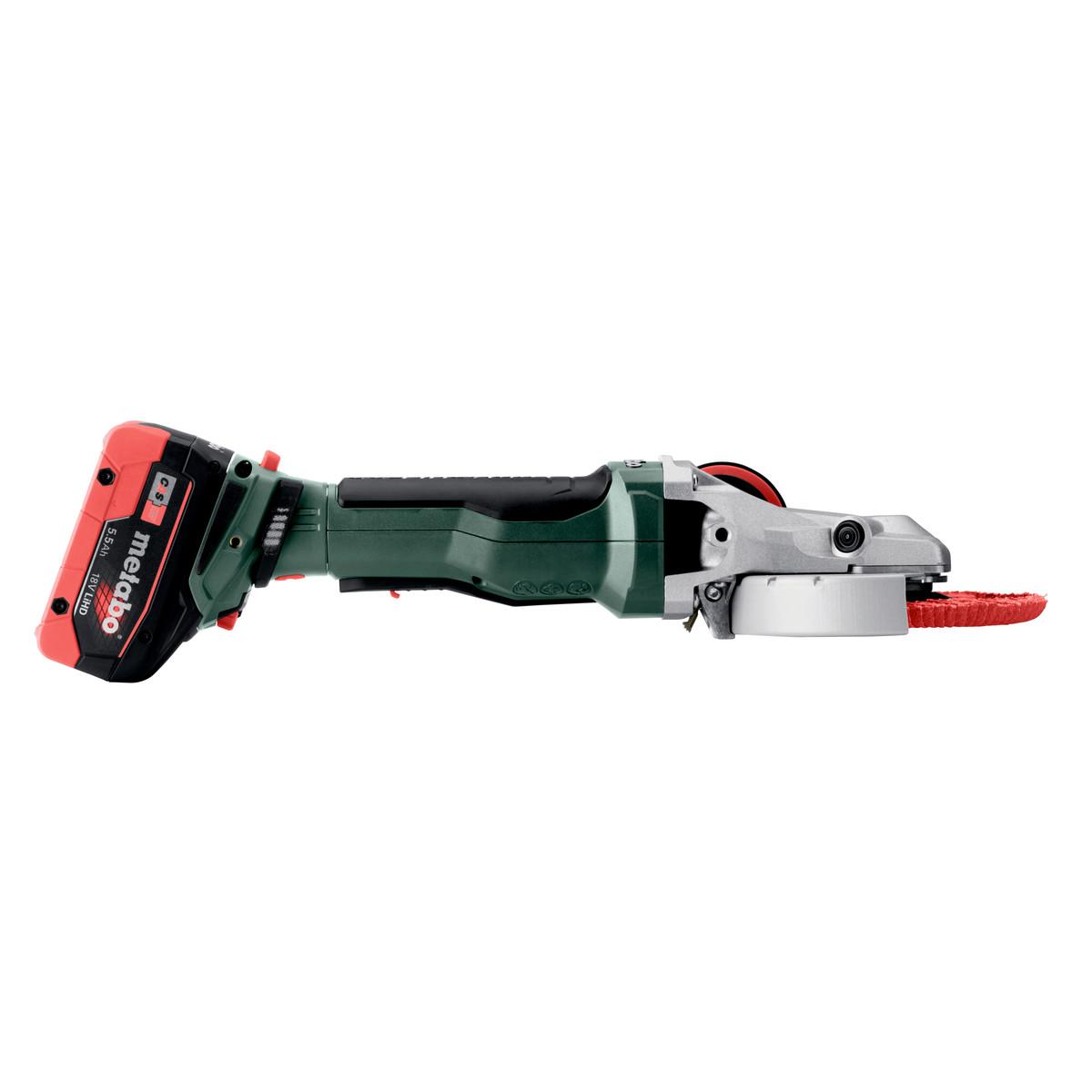 Metabo Akku-Flachkopf-Winkelschleifer WVBF 18 LTX BL 15-125 Quick, metaBOX 165 L
