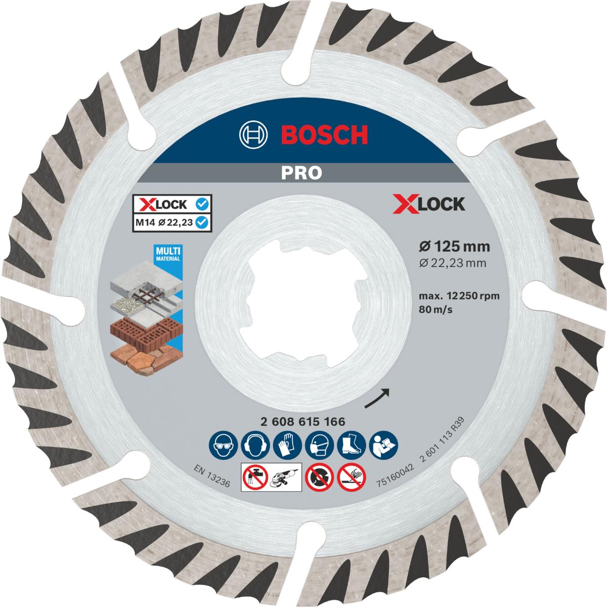Bosch PRO Multi Material X-LOCK Diamanttrennscheibe, 125 x 22,23 mm