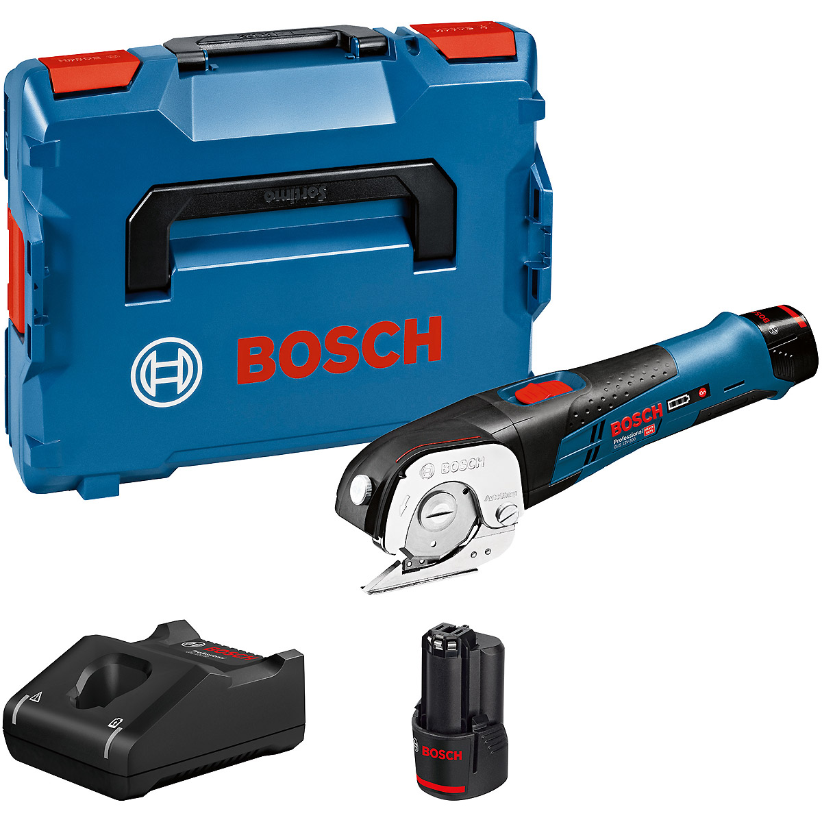 Bosch Akku-Universalschere GUS 12V-300, mit 2 x 2.0 Ah Li-Ion Akku, L-BOXX