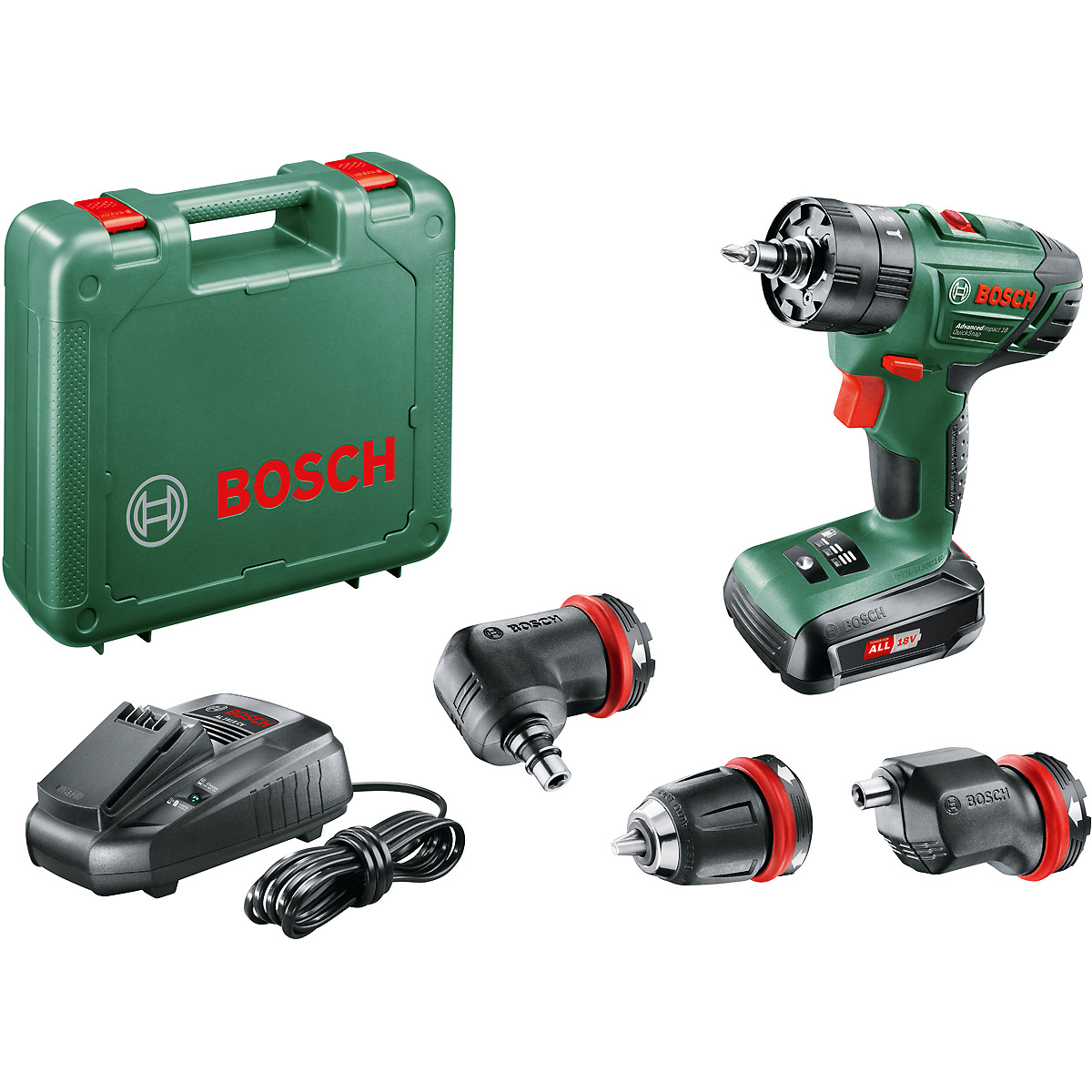 Bosch Akku-Zweigang-Schlagbohrschrauber AdvancedImpact 18 QuickSnap, 1x PBA 18V 1.5 Ah