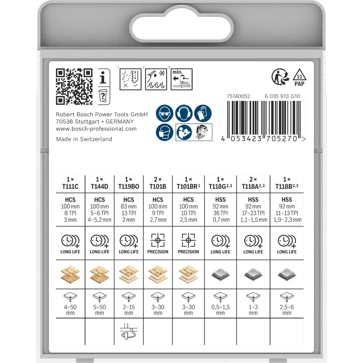 Bosch Stichsägeblatt Set Wood and Metal Basic, 10-tlg.