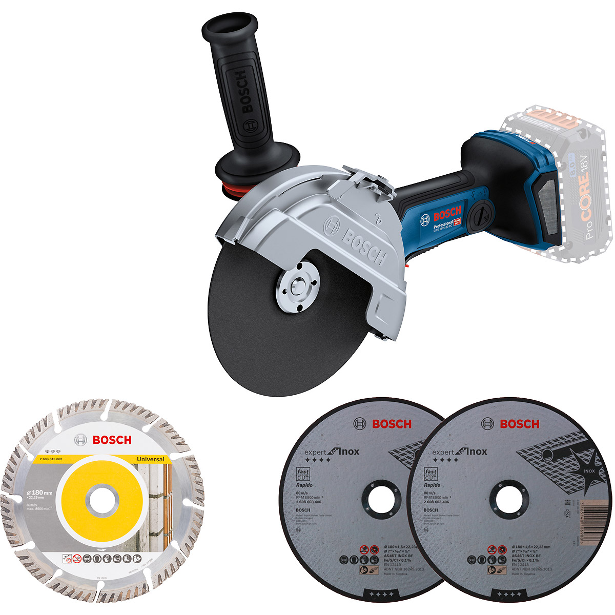 Bosch Akku-Winkelschleifer GWS 18V-180 PC