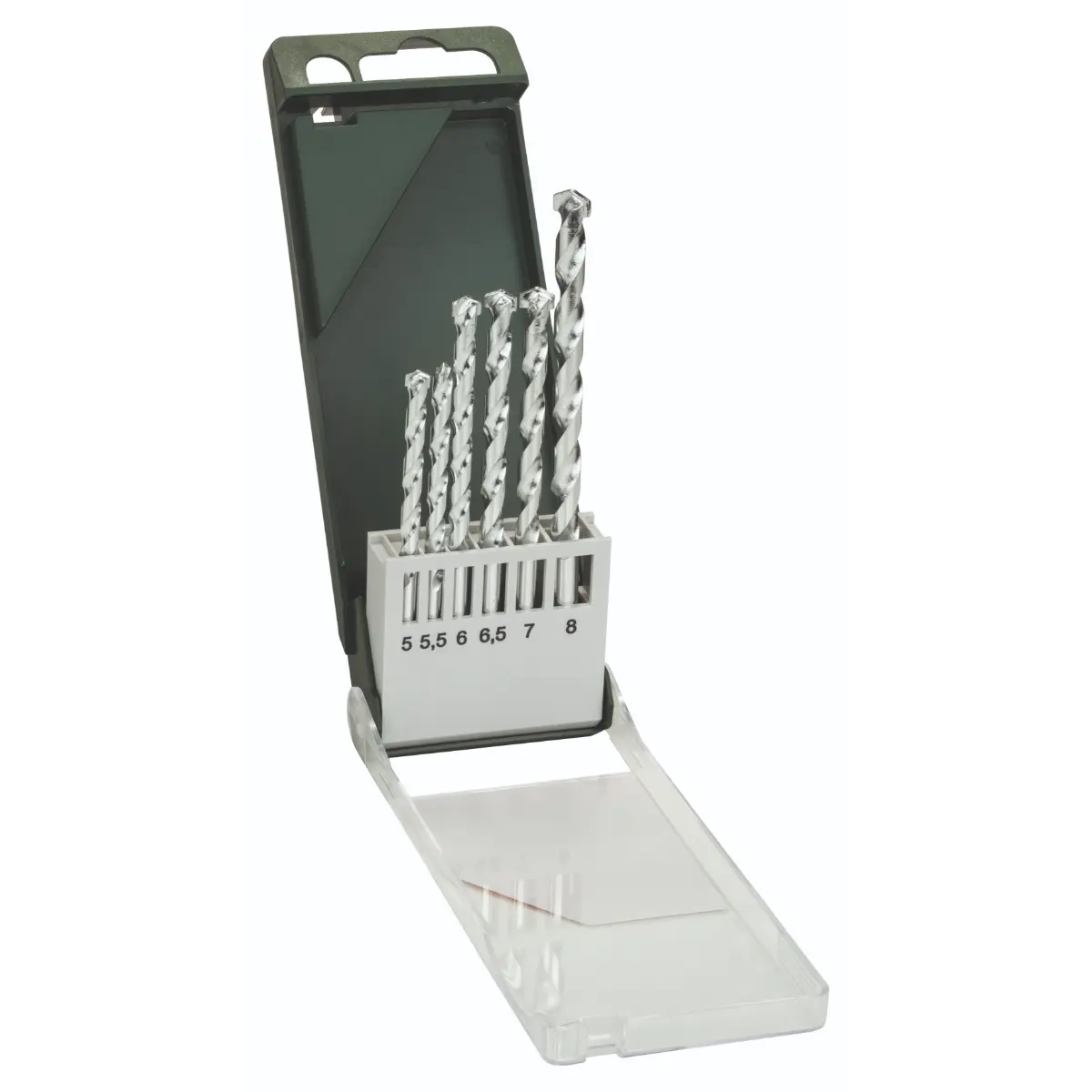 Bosch Steinbohrer-Set 5,0x85, 5,5x85 / 6,0x100 / 6,5x100 / 7,0x100 / 8,0x120, 6-tlg.