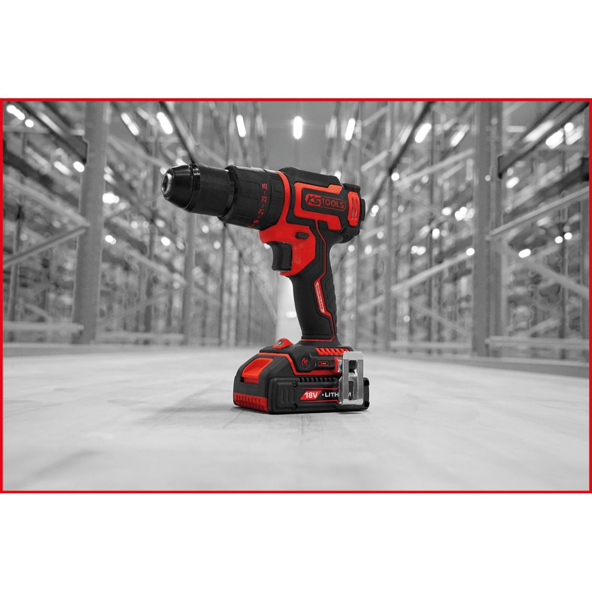 KS Tools eMONSTER Brushless-Akku-Schlag-Bohr-Schrauber-Satz, 4-tlg