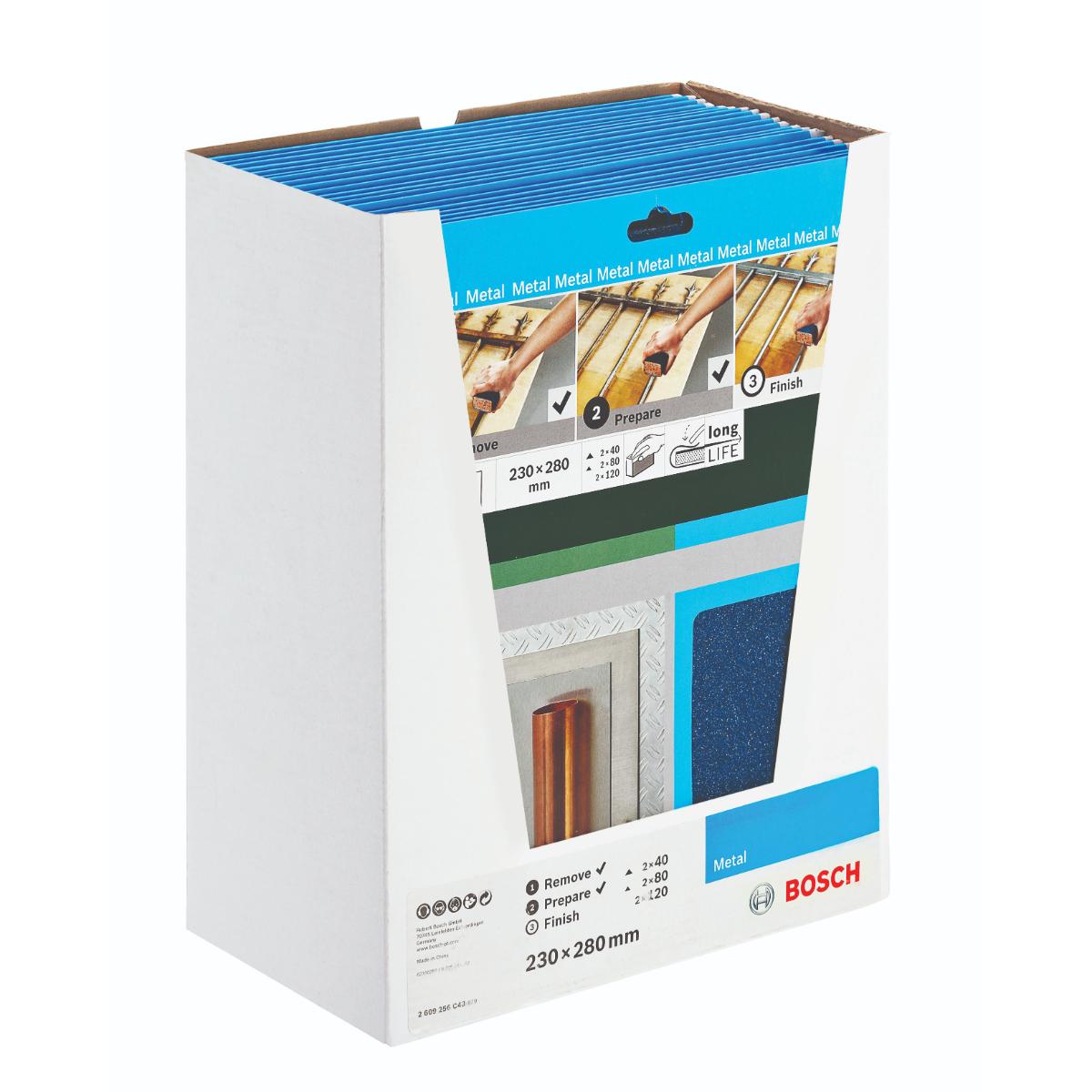 Bosch Handschleifpapier Metall, 230 x 280 mm, P40/80/120