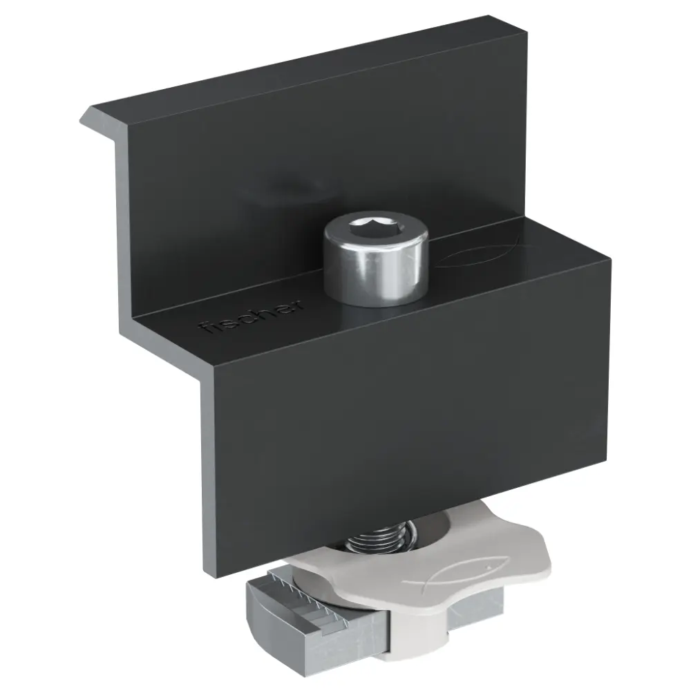 Fischer Endklemme vormontiert PM F 40 Aluminium schwarz