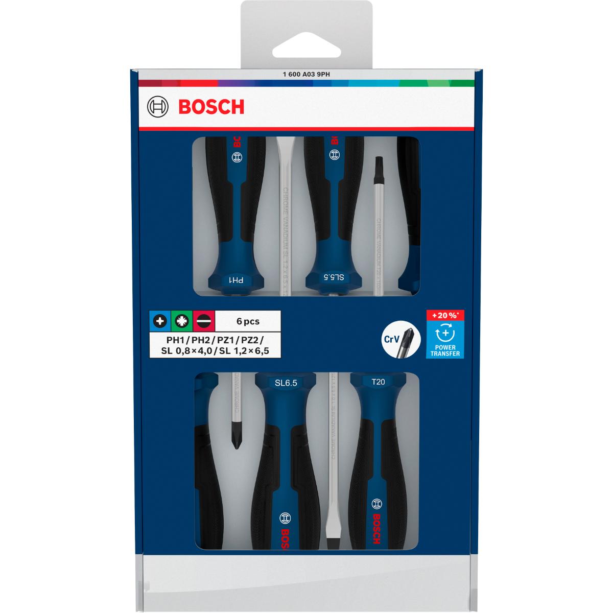 Bosch Schraubendreher PH/PZ/SL, 6-teilges Set