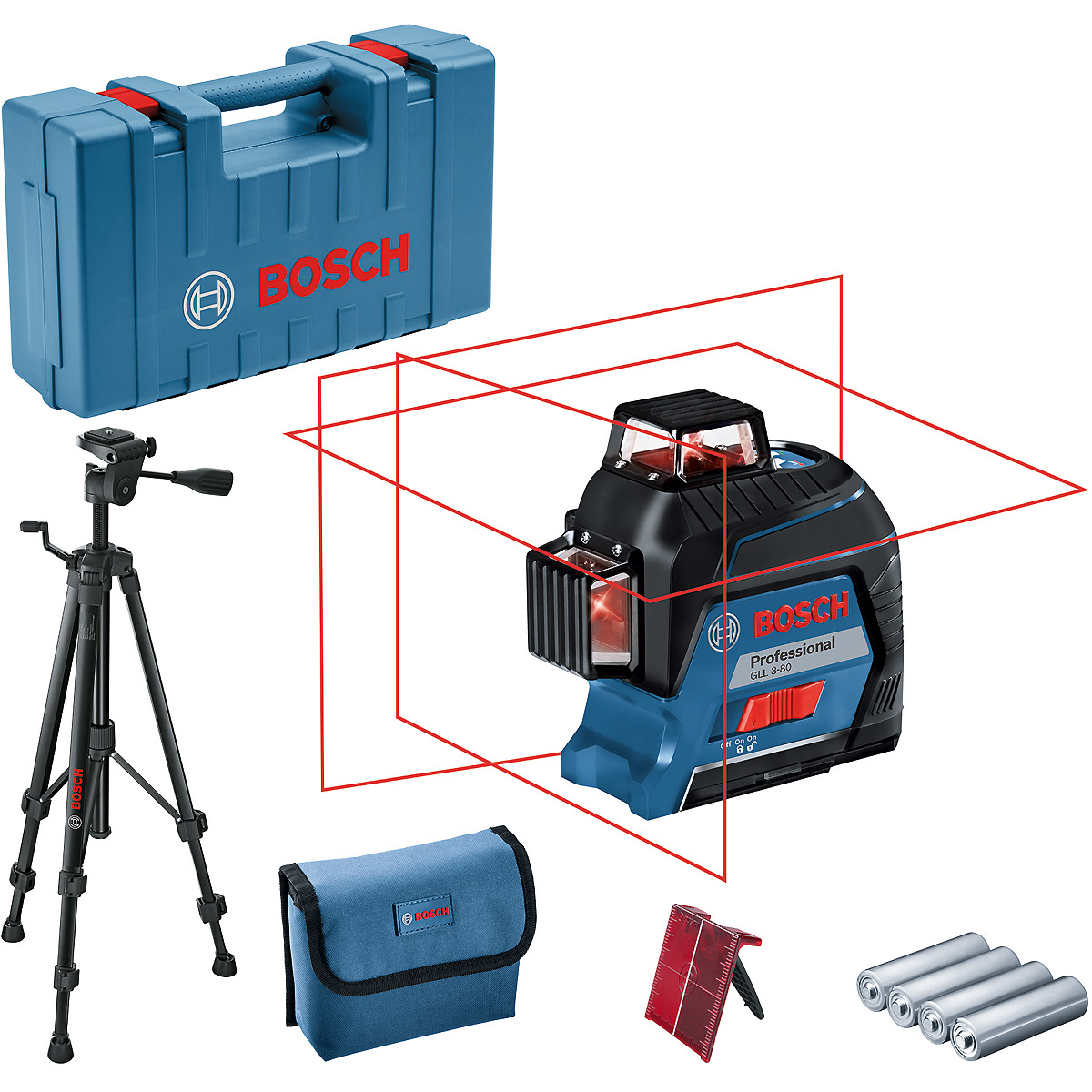 Bosch Linienlaser GLL 3-80, mit Handwerkerkoffer