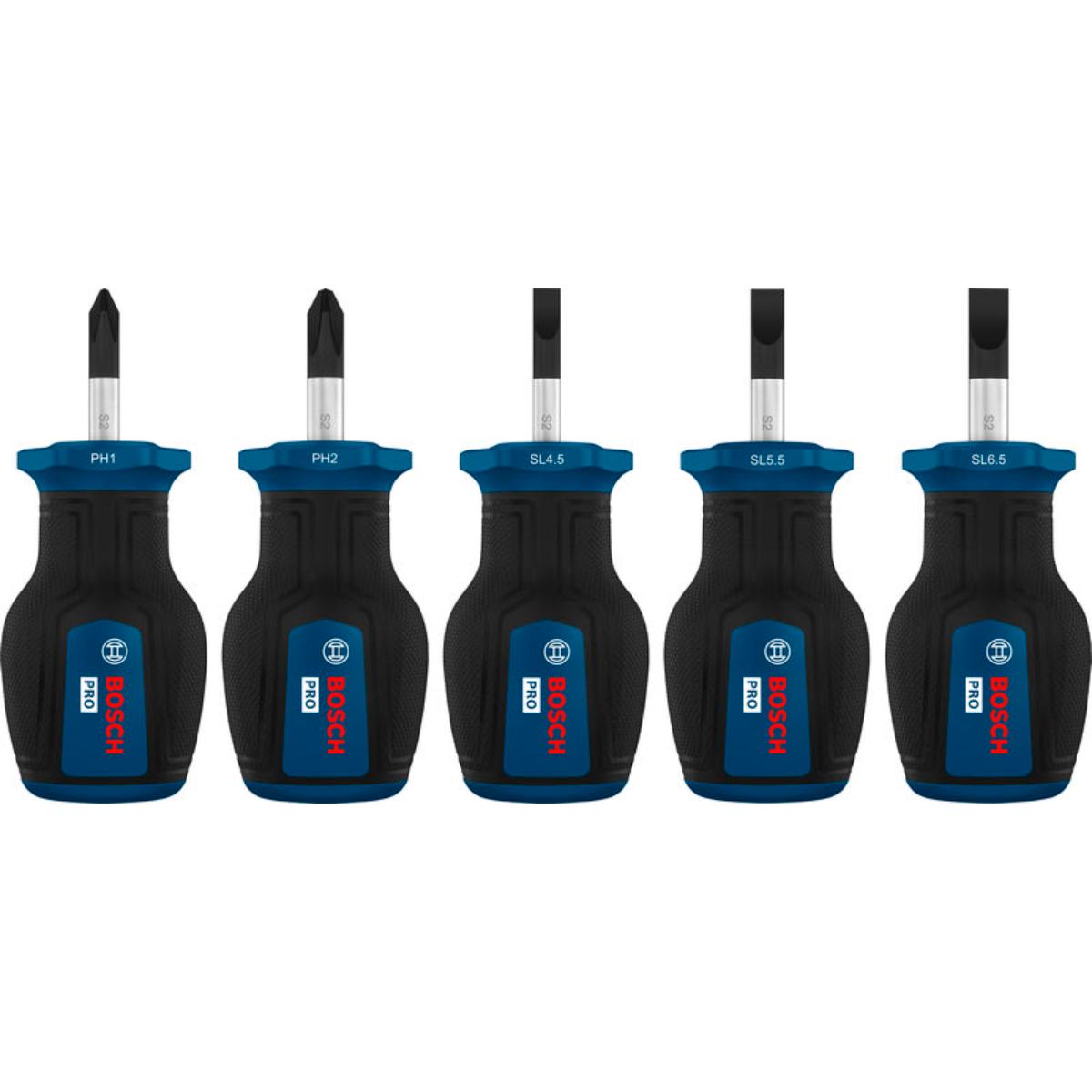 Bosch PRO Stubby-Schraubendreher PH/SL, 5-teilges Set