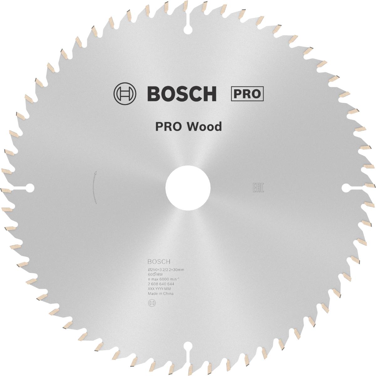 Bosch PRO Kreissägeblatt Optiline Wood für Kapp- und Gehrungssäge ø 250 mm