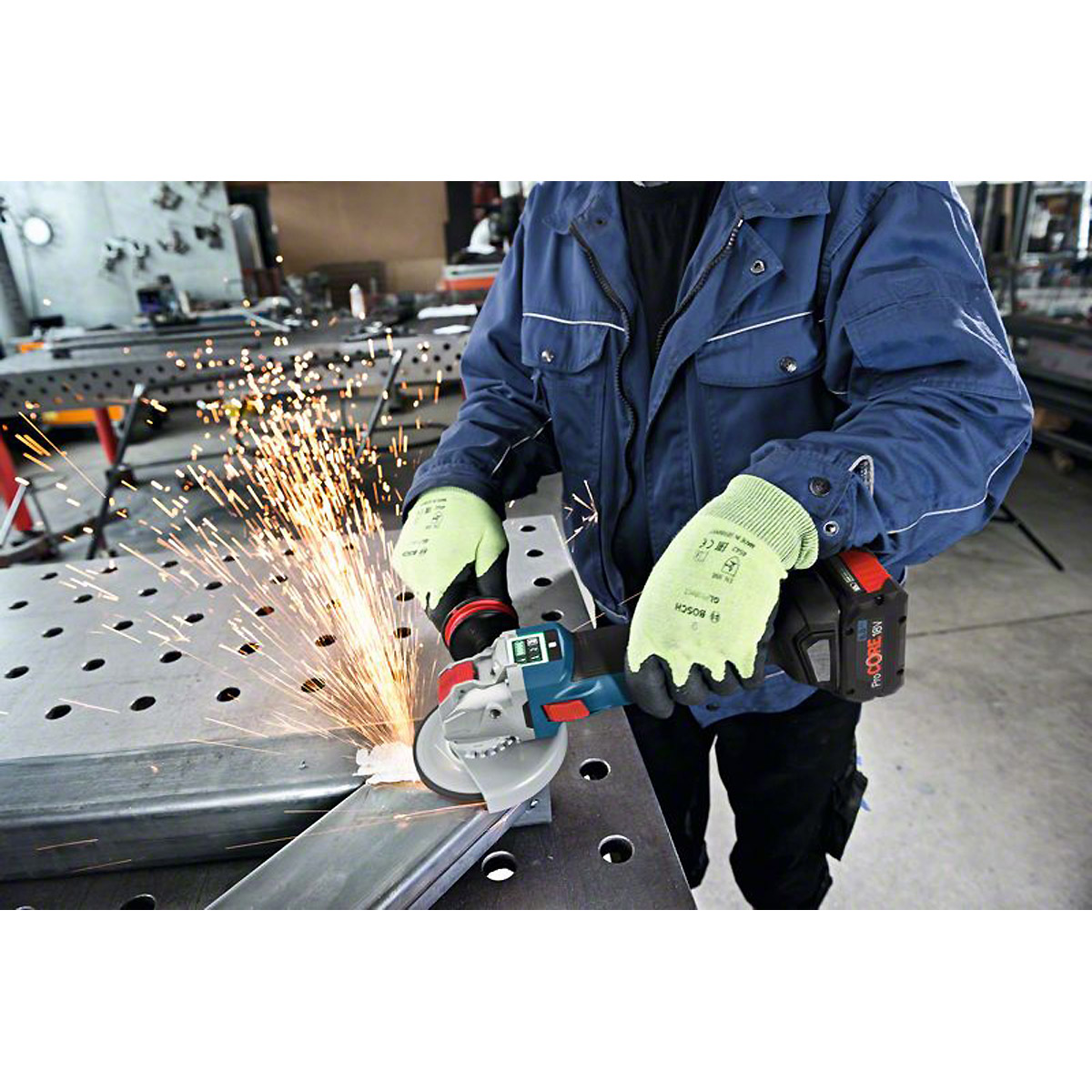 Bosch Akku-Winkelschleifer mit X-LOCK GWX 18V-10 SC