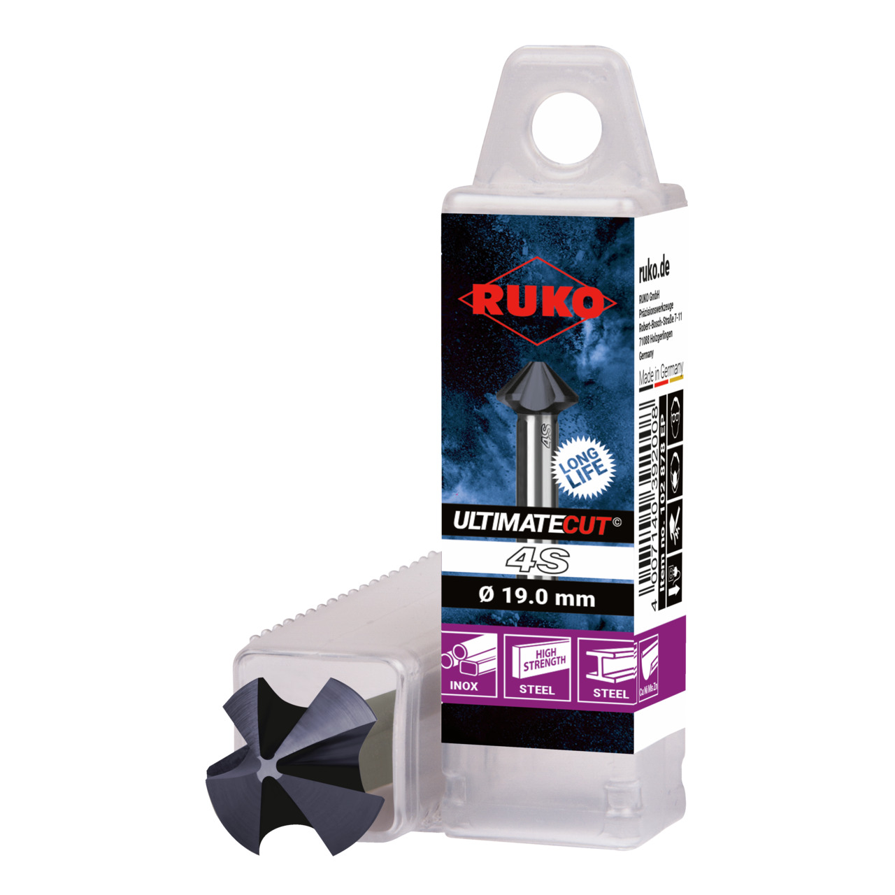 RUKO ULTIMATECUT Kegelsenker 4S BOOST, HSS-Co 5, RUnaTEC, ähnlich DIN 335, 90°, 3-Flächenschaft