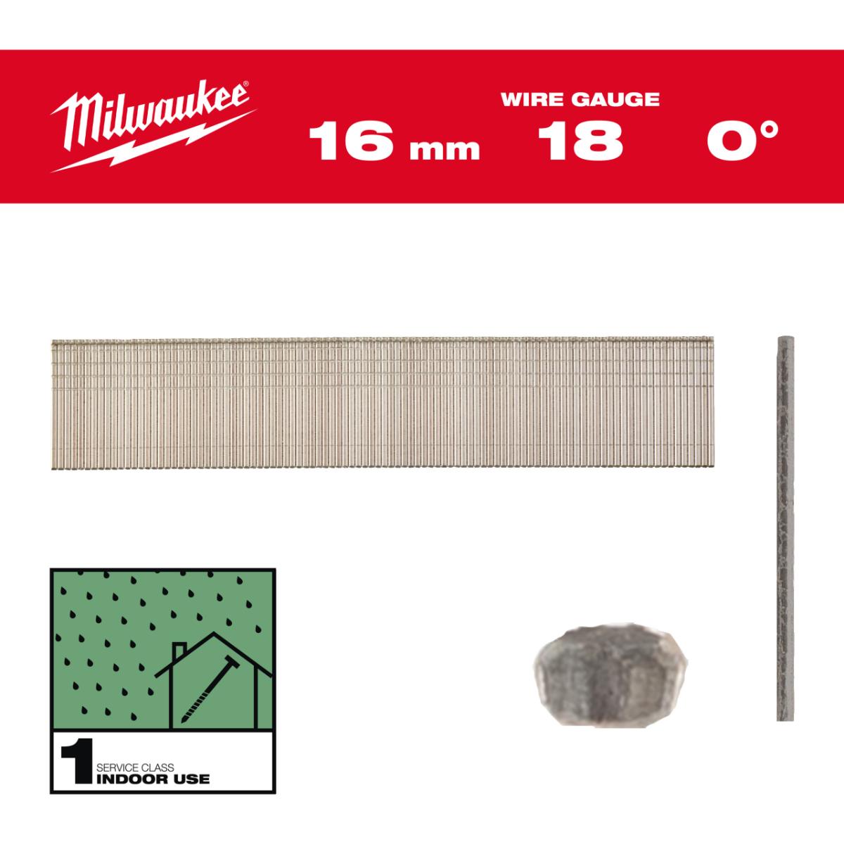 Milwaukee Stauchkopf-Nägel 18 Gauge für M18CN18GS Verzinkt