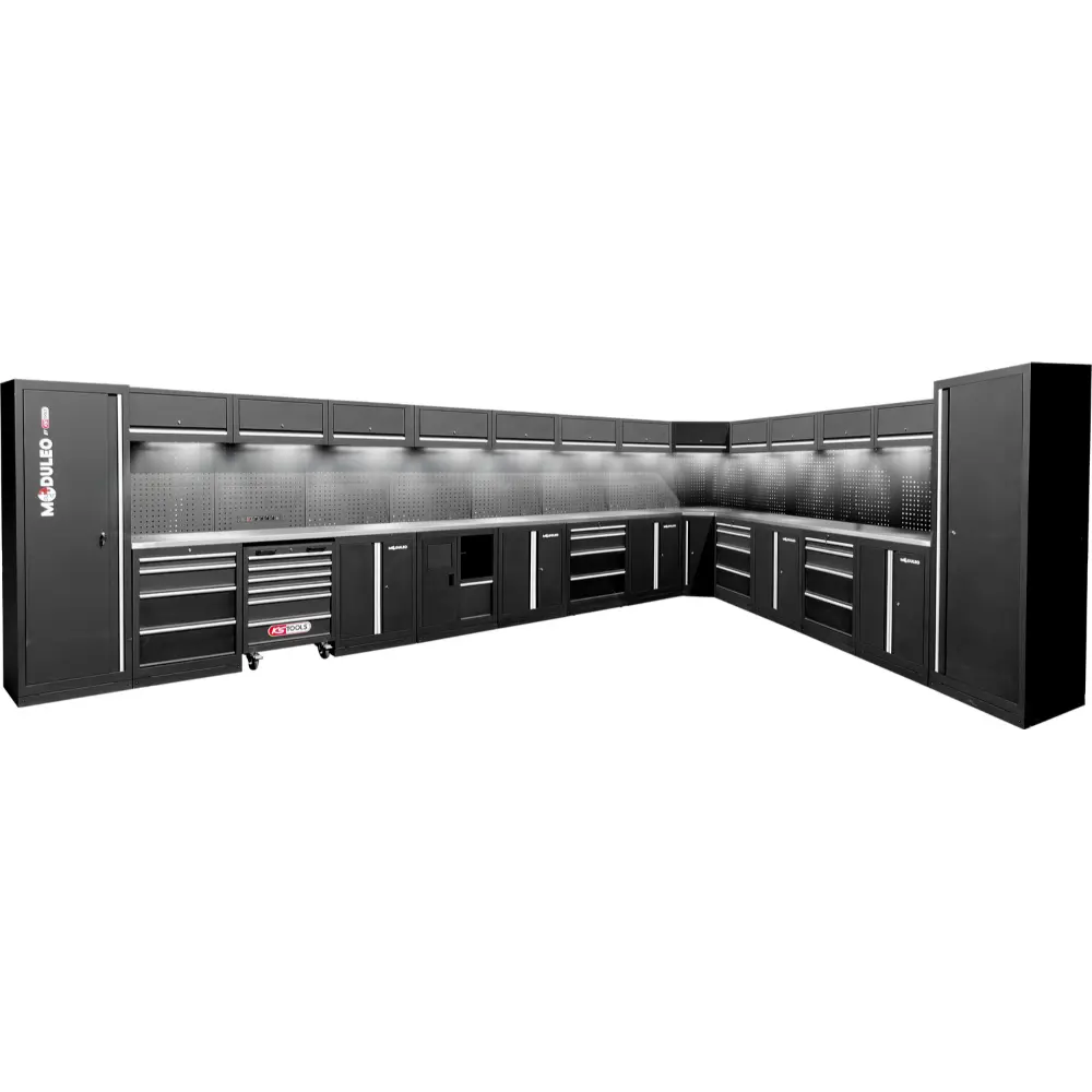 KS TOOLS Werkstatt-Schranksystem, L-Form, 6120 x 4080 mm