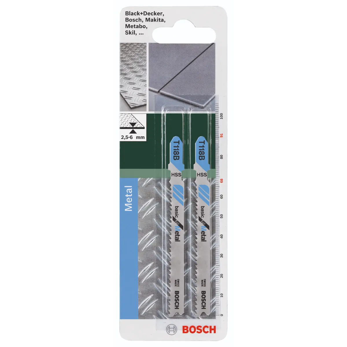 Bosch Stichsägeblatt HSS, T 118 B Basic for Metal