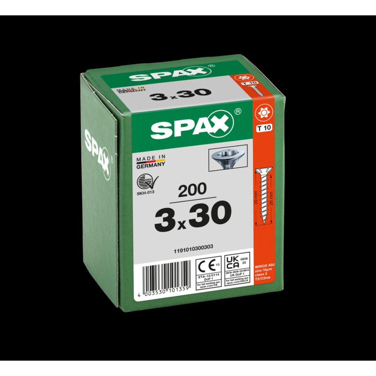 SPAX-S Senkkopf Bremsrippen T-Star Plus T10 Vollgewinde WIROX, 200 Stück