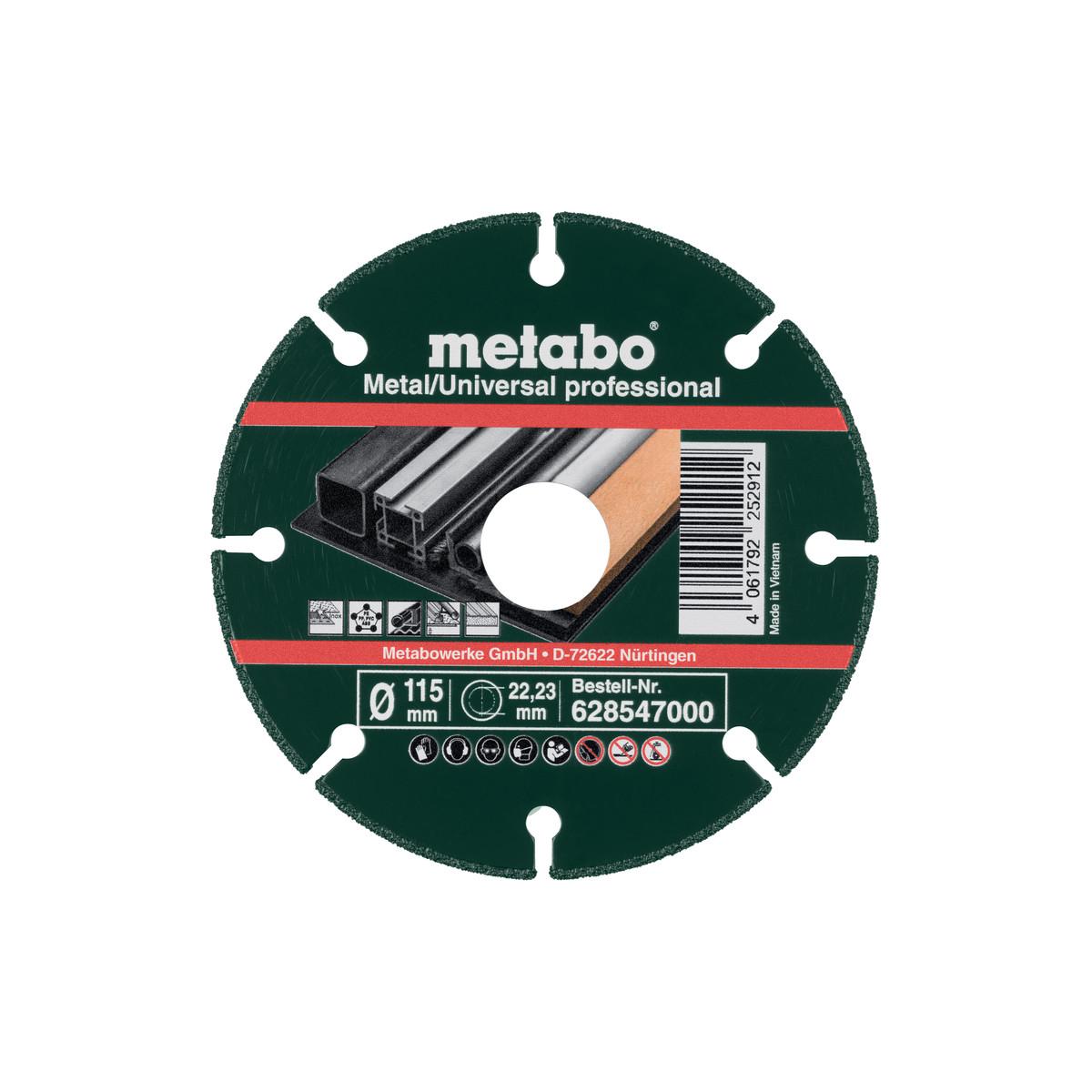 Metabo Diamanttrennscheibe 115x1,3x22,23mm, MUP, Metall/Universal professional - 10 Stück