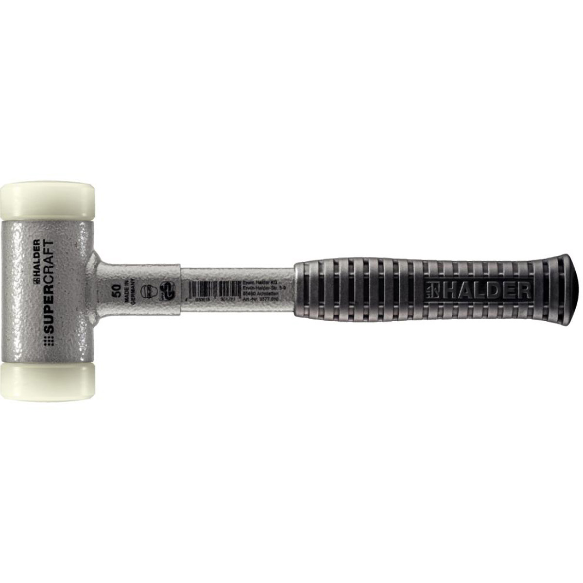 HALDER SUPERCRAFT - Schonhammer rückschlagfrei mit bruchsicherem Stahlrohrstiel, Nylon