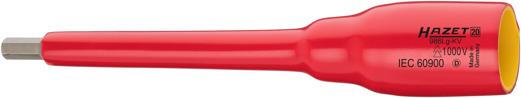 HAZET Douille hexagonale mâle longue, isolée jusqu'à 1000 V