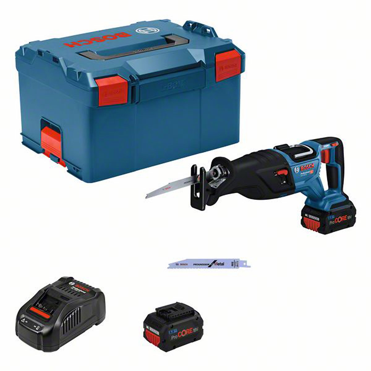 Bosch Akku-Säbelsäge BITURBO GSA 18V-28 in L-BOXX 238 mit 2 X LI-ION-Akku PROCORE18V 5.5AH und Säbel