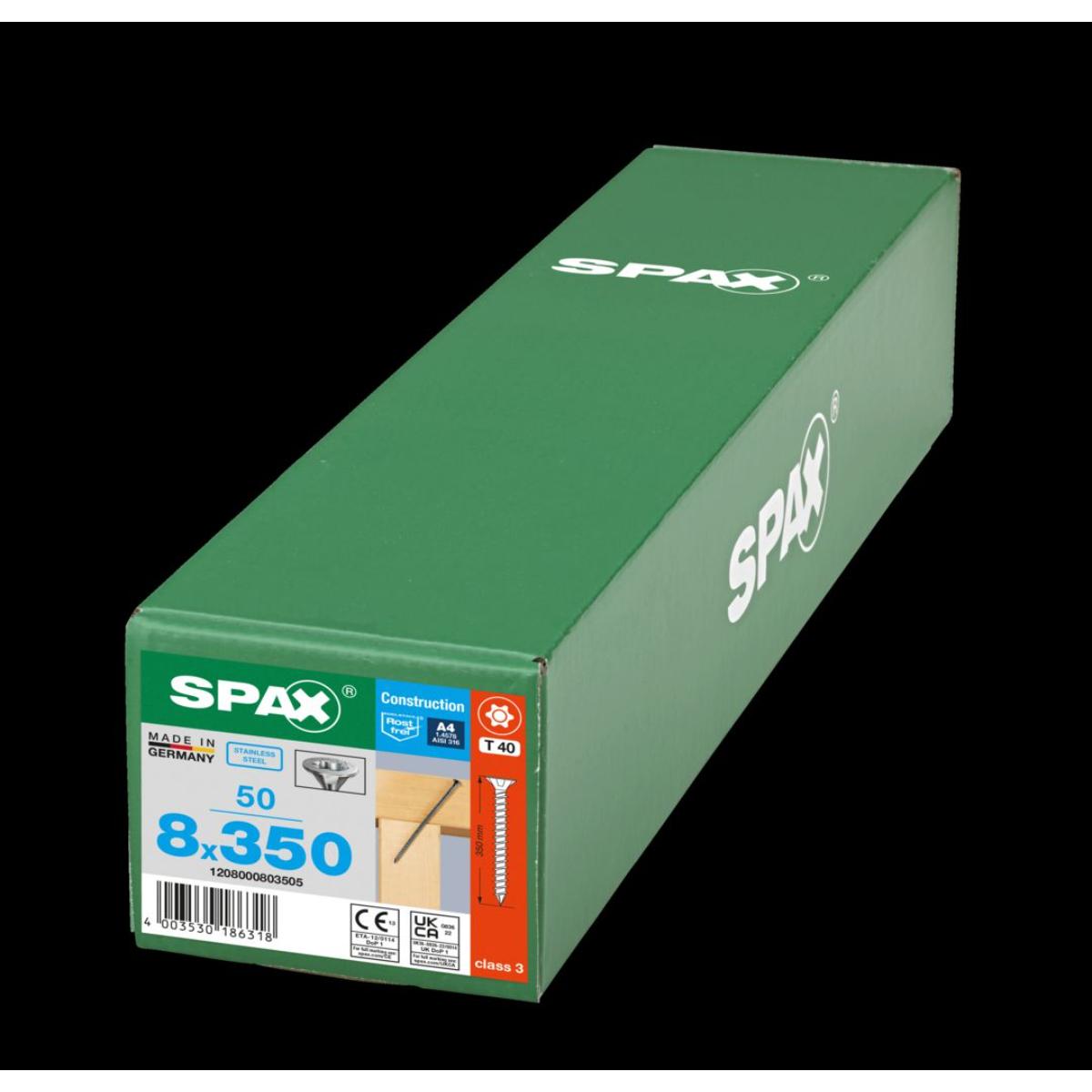 SPAX-S A4 SENKKOPF FRAESRIPPEN T-STAR PLUS T40 VOLLGEWINDE CUT 50 Stück